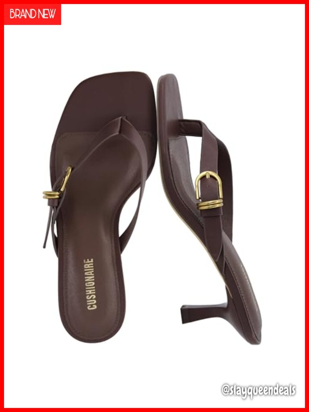 CUSHIONAIRE Marlin Low Kitten Heel Thong Sandals Adjustable Buckle Faux Suede